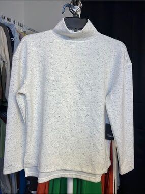Simply Vera Vera Wang White Speckled Turtleneck Sweater